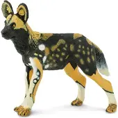 Safari Afrikaanse Wilde Hond Junior 9 Cm Rubber Zwart/wit/bruin