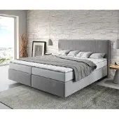 DELIFE Boxspring-bed Dream-Well 180x200 cm Grijs Microvezel stof