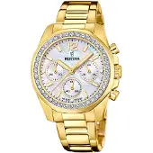 Festina Chronograaf Boyfriend Collection Horloge, quartz, dameshorloge, stopwatchfunctie, regenboog