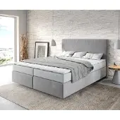 DELIFE Boxspringbed Dream-Well 160x200 cm grijs microvezel stof