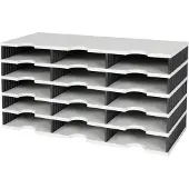 Styro Opslag van documenten, Trio sorteerbak 15 vakken H363xB723xD331mm Polyl grijs/zwart (A4)