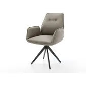 DELIFE Eetkamerstoel Zoa-Flex echt leer mud kruisframe hoekig zwart pocketveer kern