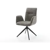DELIFE Draaistoel Vinja-Flex bouclé zacht mud kruisframe breed zwart 360° draaibaar rocker-functie