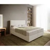 DELIFE Boxspringbed Dream-Well 160x200 cm Bouclé Crème-Wit met Matras en Topper