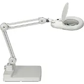 MAUL LED-loeplamp MAULviso, wit / opaal, Werkkamer / Kantoor, Kunststof, Modern, LED bureaulamp