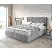DELIFE Boxspringbed Dream-Great 160x200 microvezel grijs