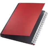 Leitz sorteermap, voor A4, numeriek, 31 waaiers, grijs karton, rood
