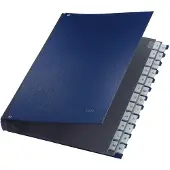 Leitz sorteermap, voor A4, numeriek, 31 waaiers, grijs karton, blauw