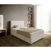 DELIFE Boxspringbed Dream-Well 120x200 cm Bouclé Crème-Wit met Matras en Topper