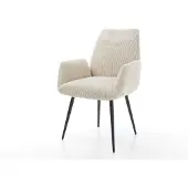 DELIFE Eetkamerstoel Zoa-Flex koord beige 4-poot conisch zwart pocketveer kern