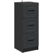 vidaXL Ladekast Zwart 33 x 34,5 x 87 cm Bewerkt hout