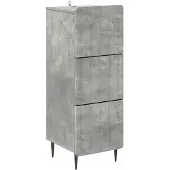 vidaXL Ladekast 33 x 34,5 x 92 cm Bewerkt hout Betongrijs