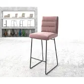 DELIFE Barstoel Pela-Flex fluweel rosé slipframe metaal