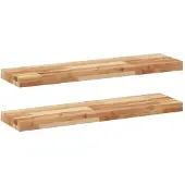 vidaXL Wandschappen 2 st zwevend olieafwerking 100x20x4 cm acaciahout