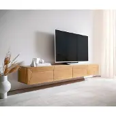 DELIFE Tv-meubel Kayu 220 cm acacia natuur 4 deuren zwevend