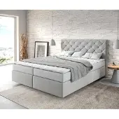 DELIFE Boxspringbed Dream-Great 160x200 microvezel zilvergijs