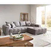 DELIFE Hoekbank Josea 300x220 cm microvezel steengrijs Recamiere rechts