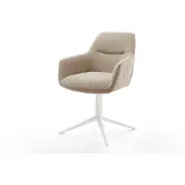 DELIFE Draaistoel Pejo-Flex materiaalmix mud kruispoot wit 360° draaibaar rocker-functie pocketveer kern