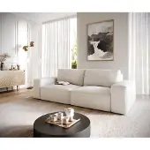 DELIFE Big-sofa Lanzo 230x95 cm bouclé crème-wit