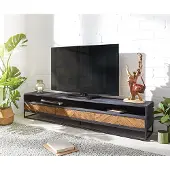 DELIFE Tv-meubel Famke 200 cm mango teak 2 vakken 3 schuifladen