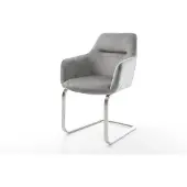 DELIFE Sledemodel Pejo-Flex fluweel grijs sledemodel vlak roestvrij staal pocketveer kern