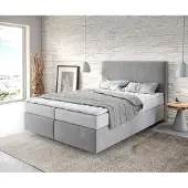 DELIFE Boxspring-bed Dream-Well 140x200 cm Grijs Microvezel stof