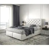 DELIFE Boxspringbed Dream-Great 140x200 kunstleder Weiß