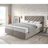 DELIFE Boxspringbed Dream-Great 160x200 microvezel Beige