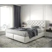 DELIFE Boxspringbed Dream-Great 160x200 kunstleder Weiß
