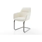 DELIFE Sledemodel Pejo-Flex bouclé wit sledemodel vlak grafiet pocketveer kern