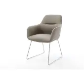 DELIFE Eetkamerstoel Pejo-Flex echt leer mud slipframe roestvrij staal pocketveer kern