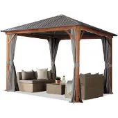 TOOLPORT Tuinpaviljoen Forest Superior grijs, 3x3m met eikenhoutlook