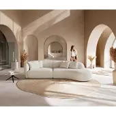 DELIFE Mairi bank 330x160 cm bouclé crème-wit