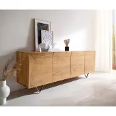 DELIFE Dressoir Kayu 200x40x70 cm acacia natuur 4 deuren V-poot