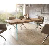 DELIFE Eettafel Edge 180x90 XL acacia natuur glas Live-Edge