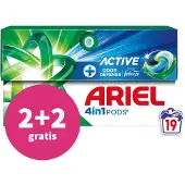 Ariel 2+2 Gratis: 4in1 Wasmiddel Pods Actieve Geurbestrijding 19 Stuks