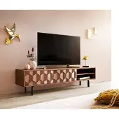 DELIFE Tv-meubel Fevo 160 cm acacia bruin 2 deuren L-poot