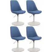CLP Maverick Set van 4 Eetkamerstoelen - Stof blauw wit