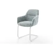 DELIFE Sledemodel Pejo-Flex chenille pastelblauw sledemodel vlak wit pocketveer kern