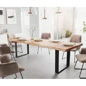 DELIFE Eettafel Edge 280x100 XL acacia natuur skid zwart Live-Edge