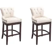 CLP Lakewood Set van 2 barkrukken - Stof creme antiek