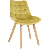 CLP Stoel Brook, eetkamerstoel met fluwelen bekleding, geel