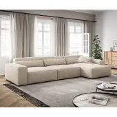 DELIFE Hoekbank Sirpio XL 370x170 cm koord beige recamiere variabele