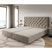 DELIFE Boxspringframe Dream-Groot microvezel beige 200x200 cm