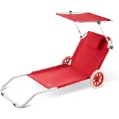 Casaria Ligbed Kreta Rood Alu met wielen