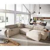 DELIFE Woonkamerlandschap Sirpio 300x210 cm Snoer beige recamiere variabel