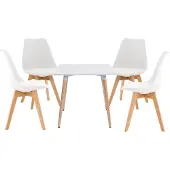 CLP Lente Eettafel - met stoelen - 4 pers - natura/wit