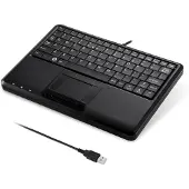 Perixx PERIBOARD-510 H PLUS US, Mini USB-toetsenbord, touchpad, hub, zwart