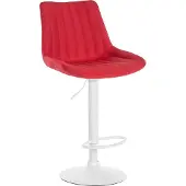 CLP barkruk Toni, bekleed met stof, draaibaar en met traploos verstelbare hoogte | Kleur: rood. Frame: wit