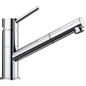BLANCO Chrome keukenkraan met handdouche, model KANO-S, voor lage druk, artikelnummer 527648